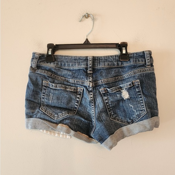 21 Denim Jean Shorts Cuffed Low Rise Distressed size 26 - Picture 2 of 3